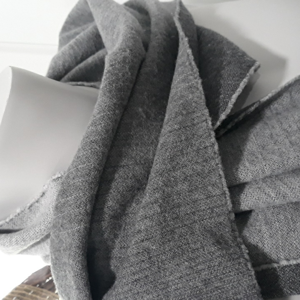 Johnstons of Elgin merino wool tones of grey scarf. Made in Scotland